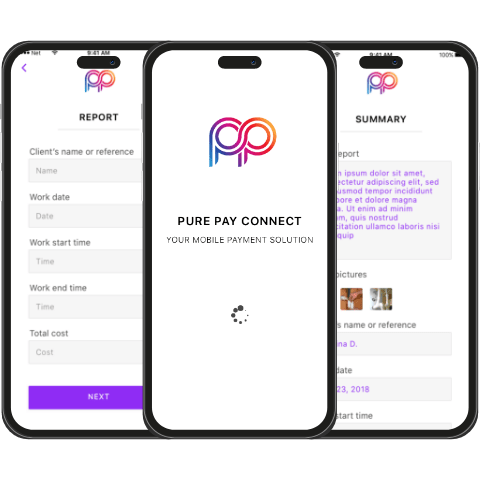 PurePay Connect mobile application interface - Codexia Technologies