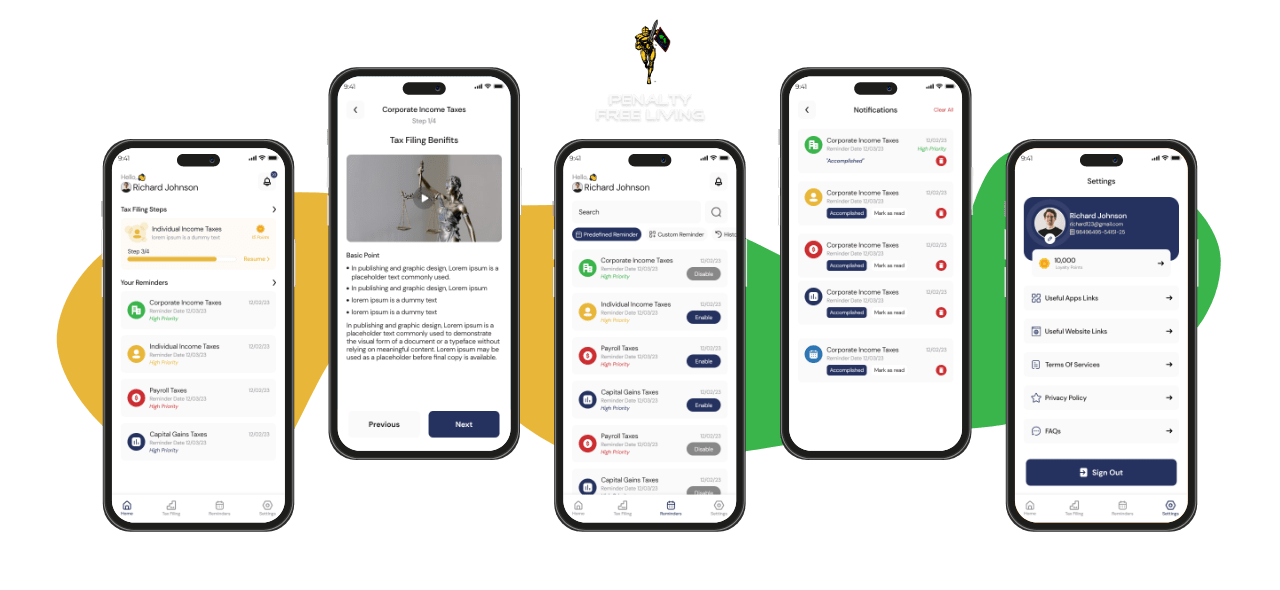 Penalty Free Living mobile application - Codexia Technologies