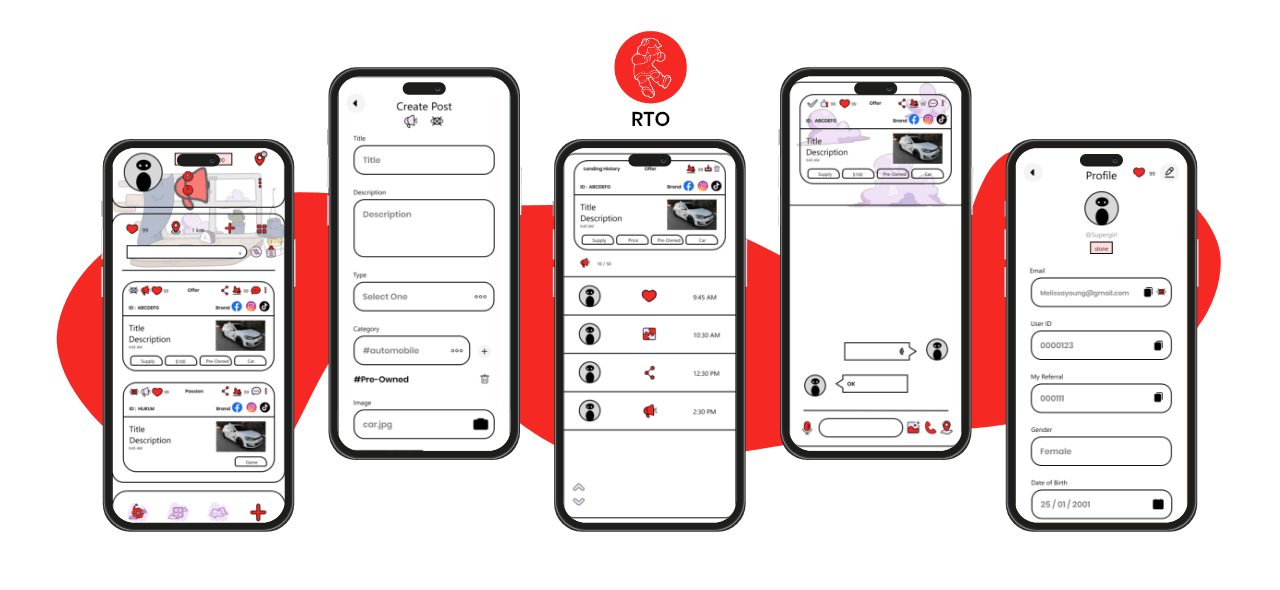RTO mobile app interface - Codexia Technologies